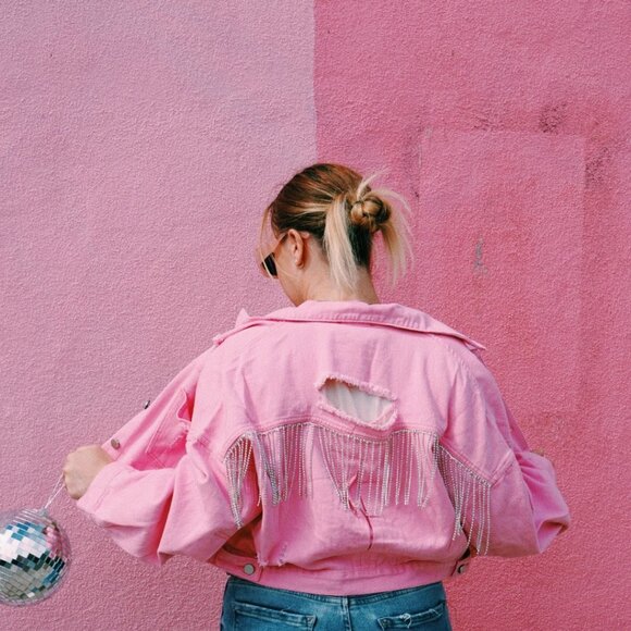 The "Jolene" Rhinestone Denim Jacket - Picture 4 of 5